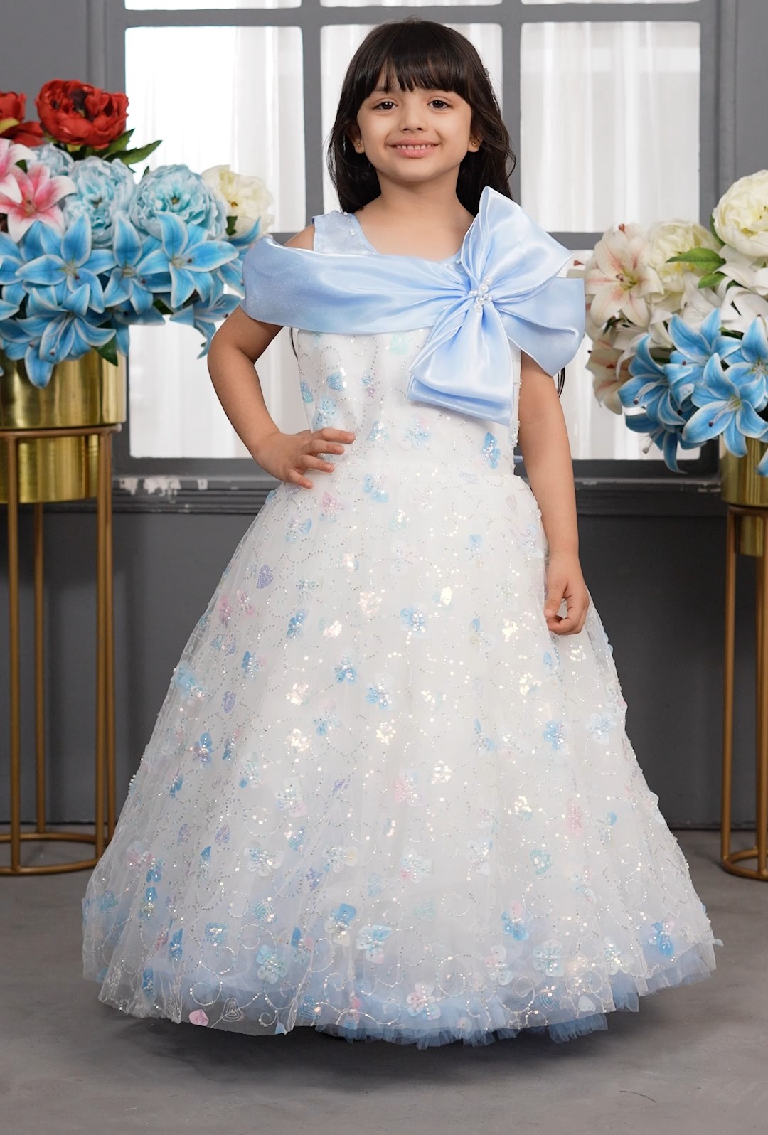 Light Blue Floral Dress 6